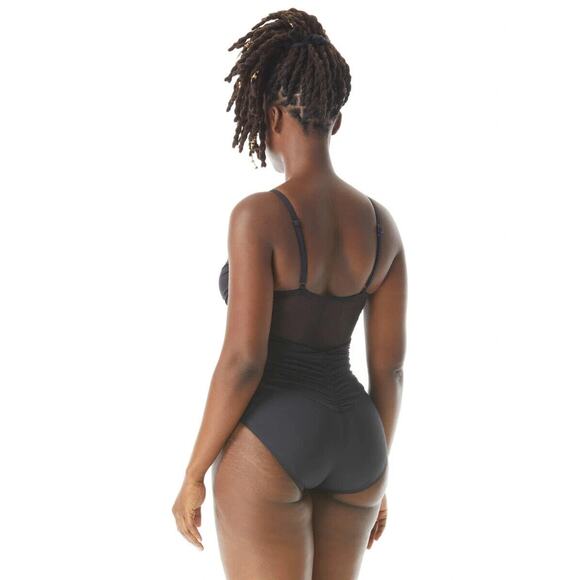 COCO CONTOURS STERLING V-NECK BRA SIZED UNDERWIRE ONE PIECE SWIMSUIT 12 36/CD - Picture 2 of 4